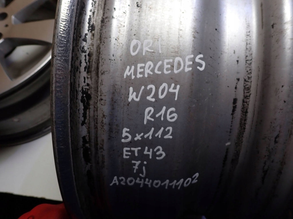 4x Alufelge 16 Zoll 7.0" 5x112 43ET Glanz Silber A2044011102 Mercedes-Benz W204 FEL6891789582mj