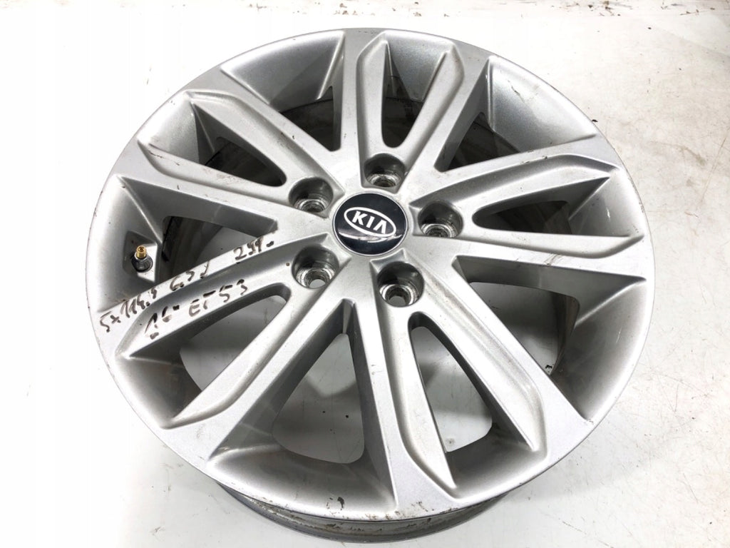 1x Alufelge 16 Zoll 6.5" 5x114.3 53ET Glanz Kia Rim Wheel