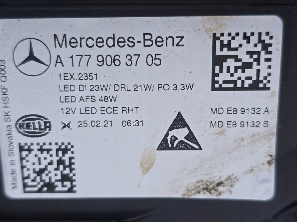 Frontscheinwerfer Mercedes-Benz W177 A1779063705 Links Scheinwerfer Headlight SCH6952037238pz