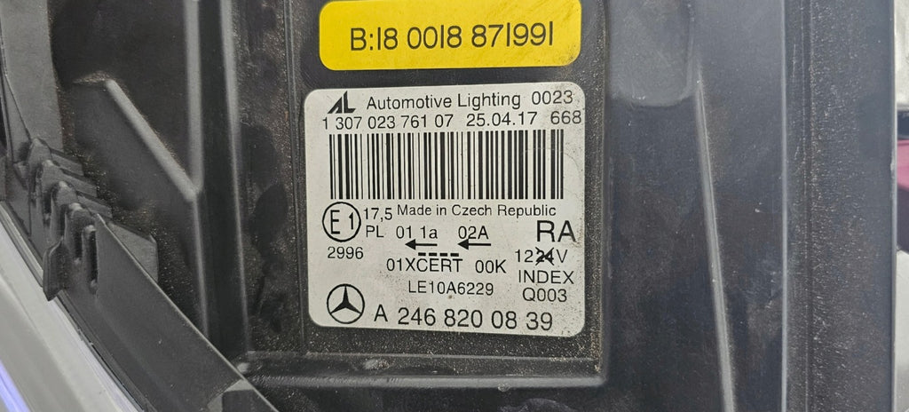 Frontscheinwerfer Mercedes-Benz W246 Rechts Scheinwerfer Headlight SCH3190508315gy