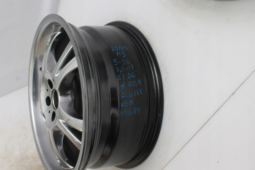 1x Alufelge 17 Zoll 7.5" 5x98 26ET Glanz Graphit Rim Wheel FEL5131772656ya