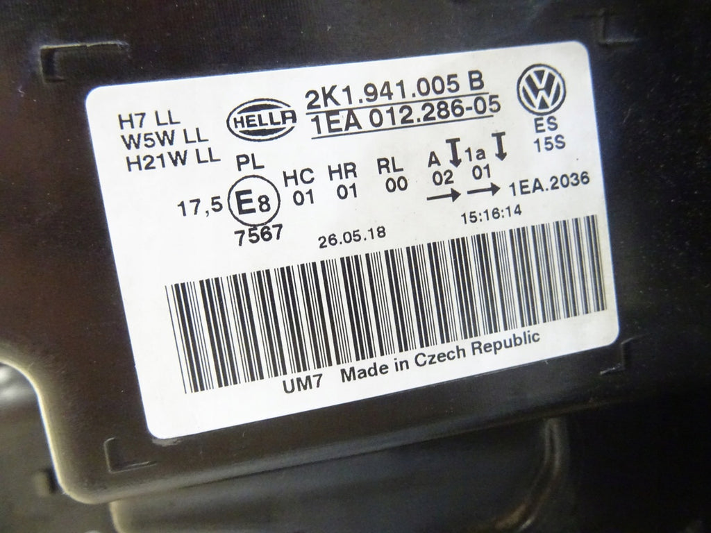 Frontscheinwerfer VW Caddy 2K1941005B Ein Stück (Rechts oder Links) Headlight SCH7978123610ks