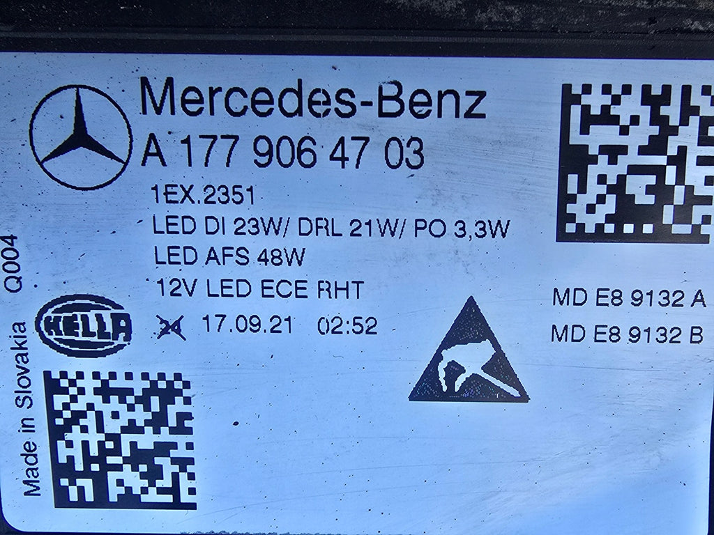 Frontscheinwerfer Mercedes-Benz W177 A1779064703 Links Scheinwerfer Headlight SCH6791078098qm