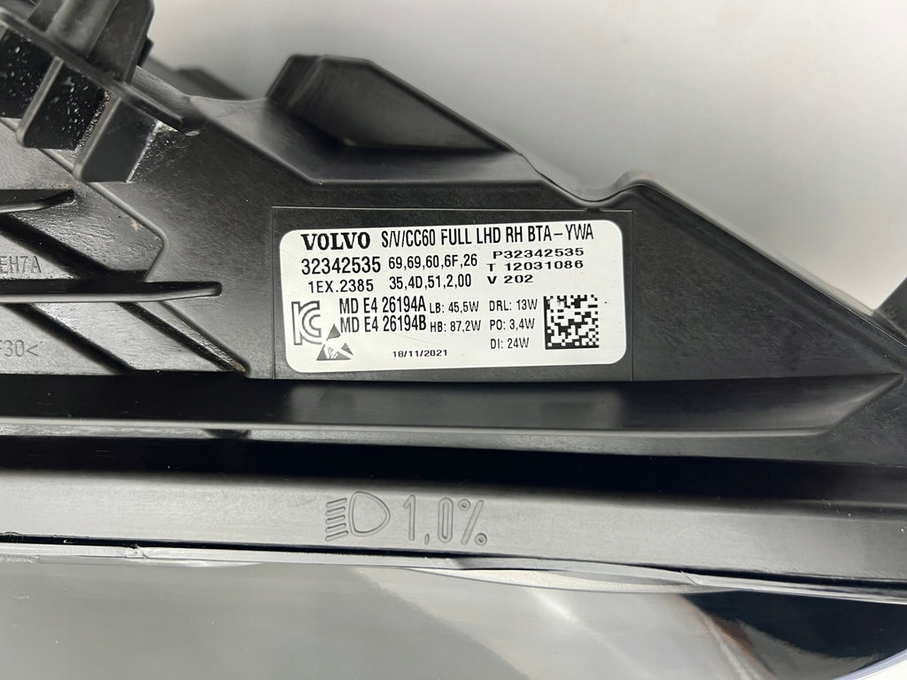 Frontscheinwerfer Volvo S60 II V60 32342535 Full LED Rechts Headlight SCH6153403783om