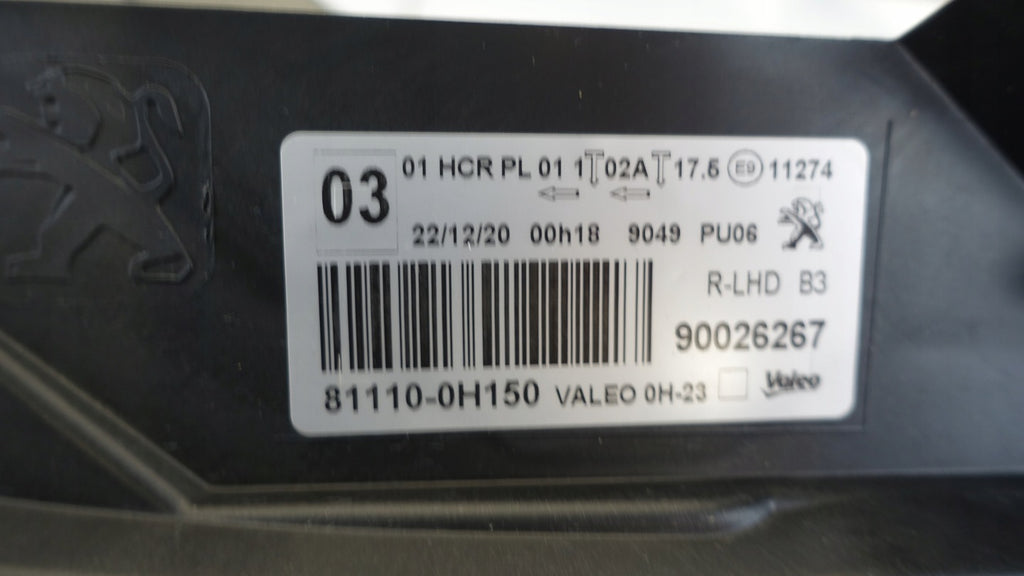 Frontscheinwerfer Peugeot 108 81110-0H150 Rechts Scheinwerfer Headlight