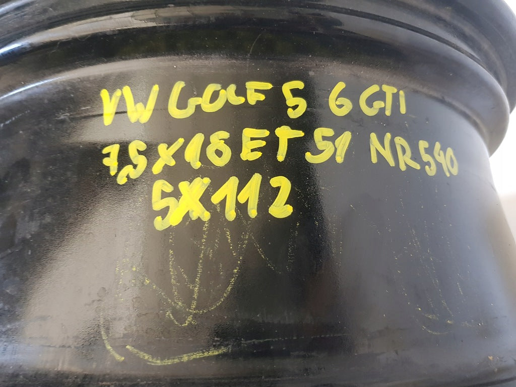 1x Alufelge 18 Zoll 8.5" 5x112 51ET Glanz Schwarz 5K0601025 VW Golf Rim Wheel FEL8808334224ro