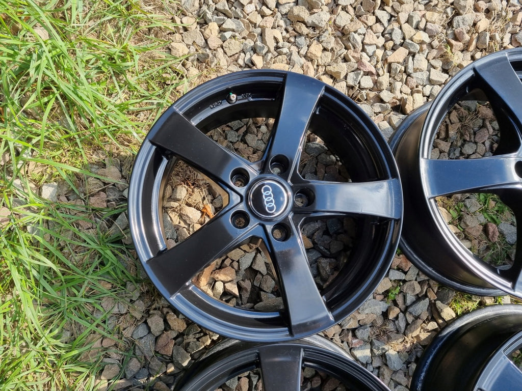 4x Alufelge 16 Zoll 6.5" 5x112 50ET Glanz Schwarz KBA47675 VW Golf Rim Wheel FEL9559646593wx