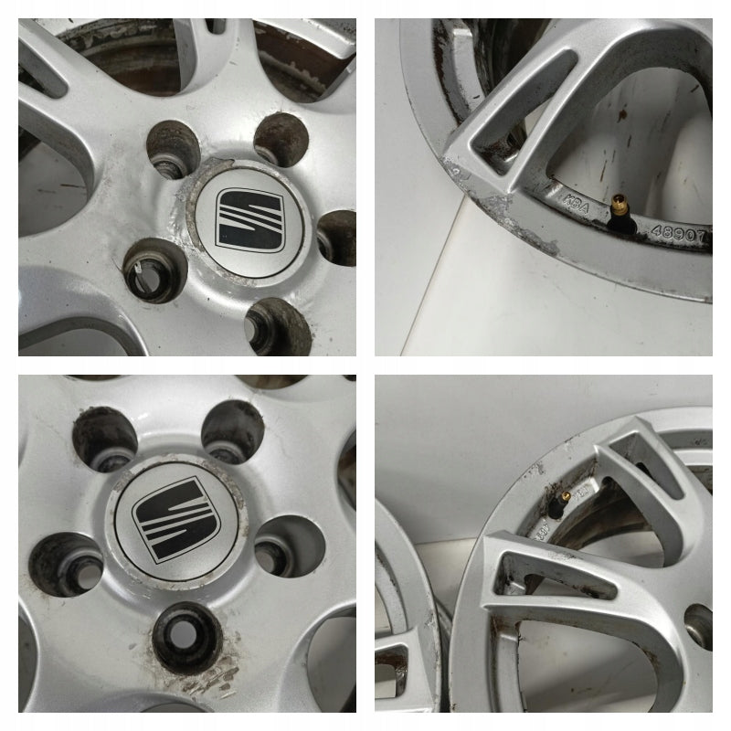4x Alufelge 16 Zoll 6.5" 5x112 33ET Glanz Silber Seat Alhambra Rim Wheel FEL7796622036do