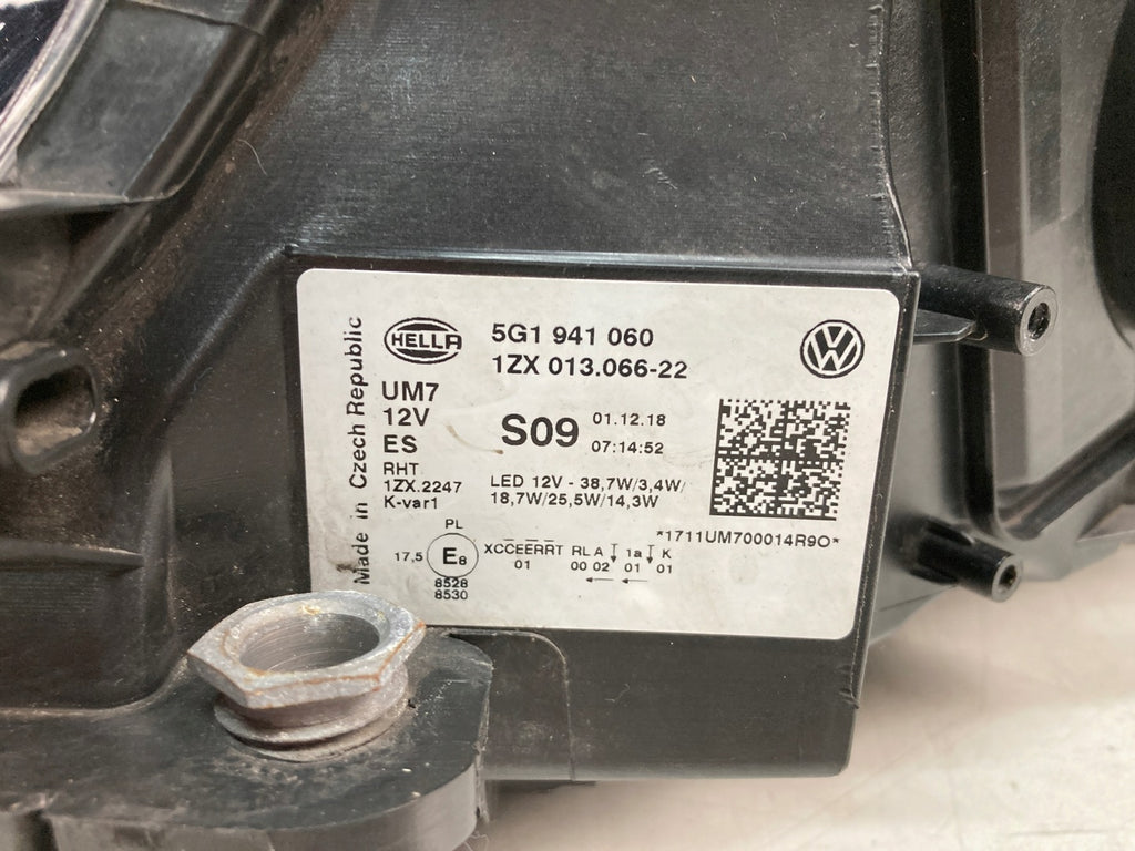 Frontscheinwerfer VW Golf VII 5g1 5G1941060 Full LED Rechts Headlight SCH7327096932zn