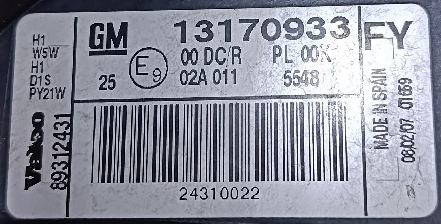 Frontscheinwerfer Opel Vectra C 93192378 Bi-Xenon Links Scheinwerfer Headlight SCH8635095756ub