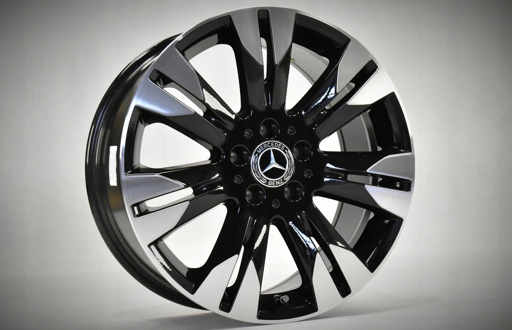 4x Alufelge 18 Zoll 8.5" 5x112 43ET Glanz Schwarz A2214017402 Mercedes-Benz W221