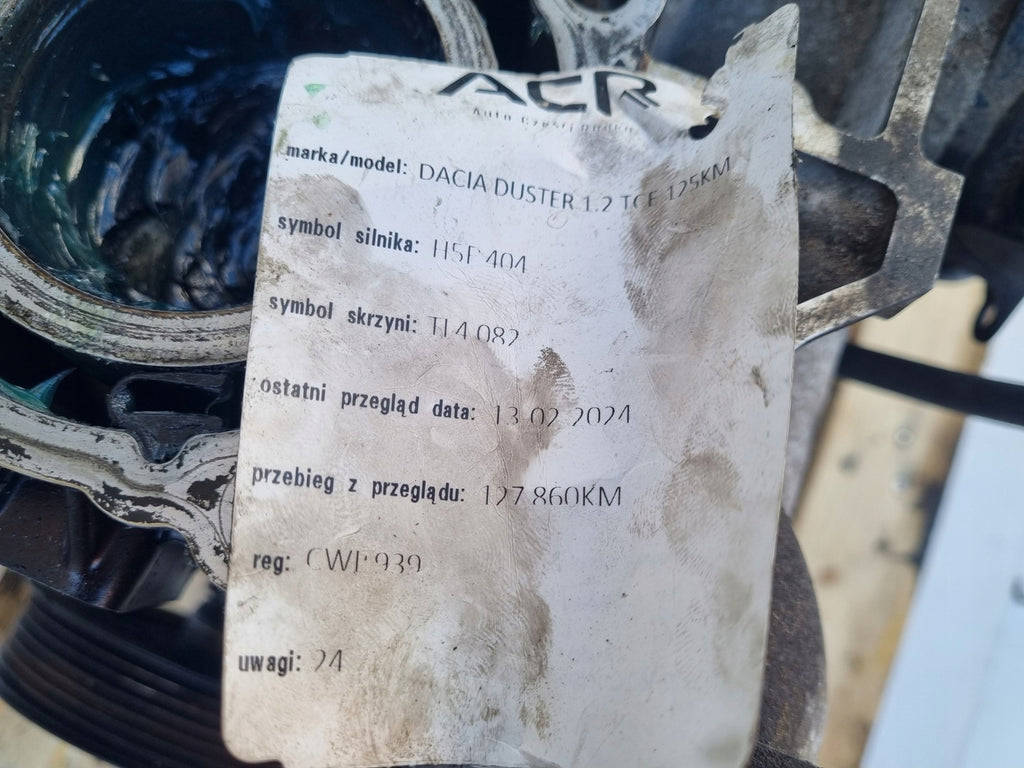 Motorblock Dacia Duster H5F404 1.2 TCE 125PS 92kW 127TKm 2009 Benzin Unkomplett