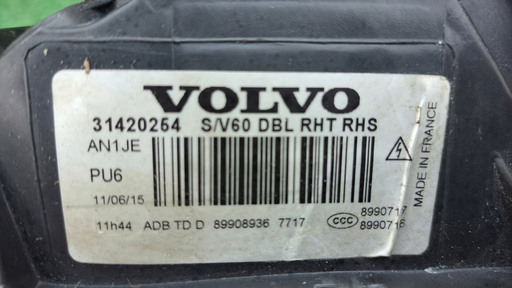 Frontscheinwerfer Volvo S60 V60 31420254 Xenon Rechts Scheinwerfer Headlight SCH9958439304jw