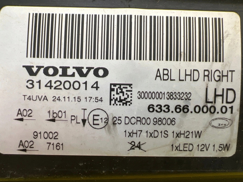 Frontscheinwerfer Volvo V70 S80 31420014 LED Rechts Scheinwerfer Headlight SCH5333047515jv