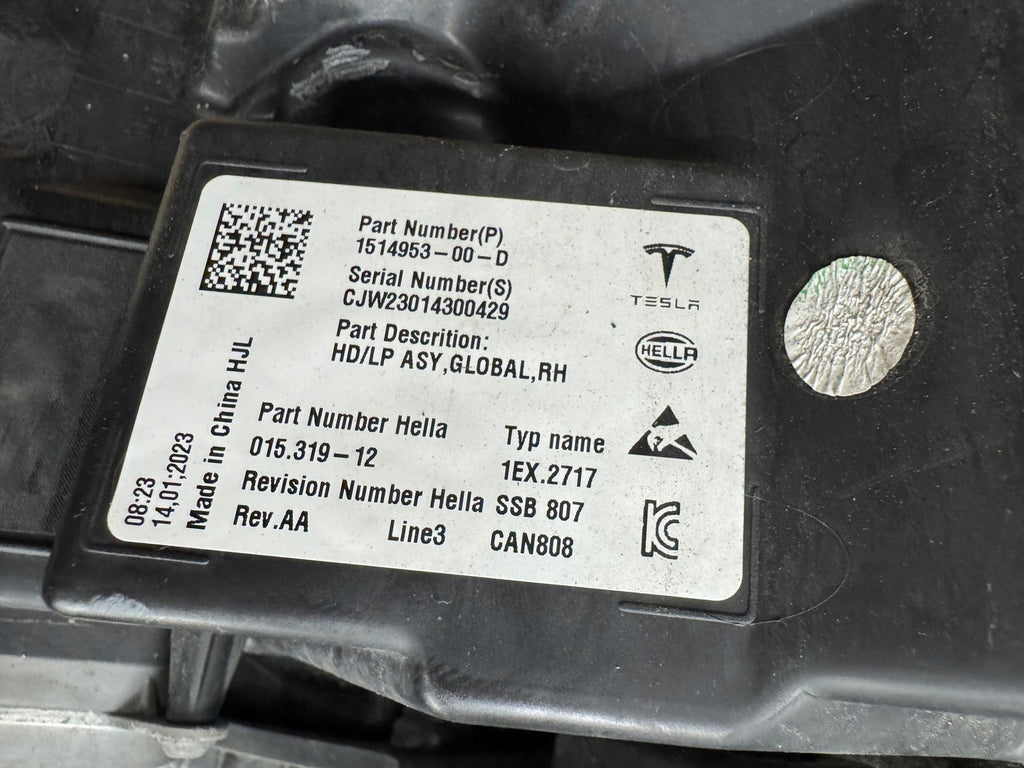 Frontscheinwerfer Tesla Model 3 1514953-00-D Laser Rechts Scheinwerfer Headlight