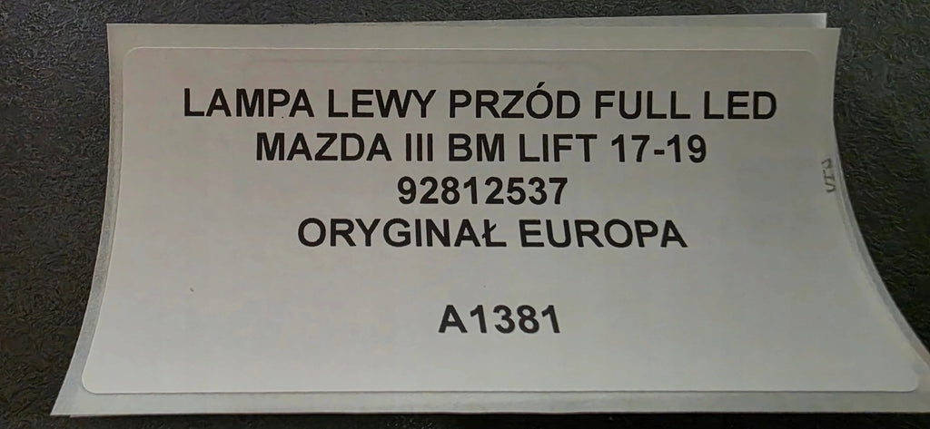 Frontscheinwerfer Mazda III 92812537 Links Scheinwerfer Headlight SCH6122787369cf