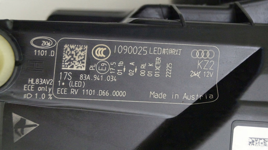 Frontscheinwerfer Audi Q3 83A941034 LED Rechts Scheinwerfer Headlight