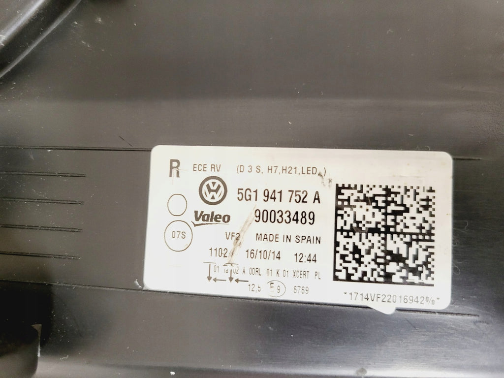 Frontscheinwerfer VW Golf VII 5g1 5G1941751A 5G1941752A Xenon Ein Satz Headlight SCH9449499467np