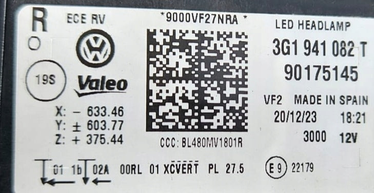 Frontscheinwerfer VW Passat B8 3G1941082T Full LED Rechts Scheinwerfer Headlight