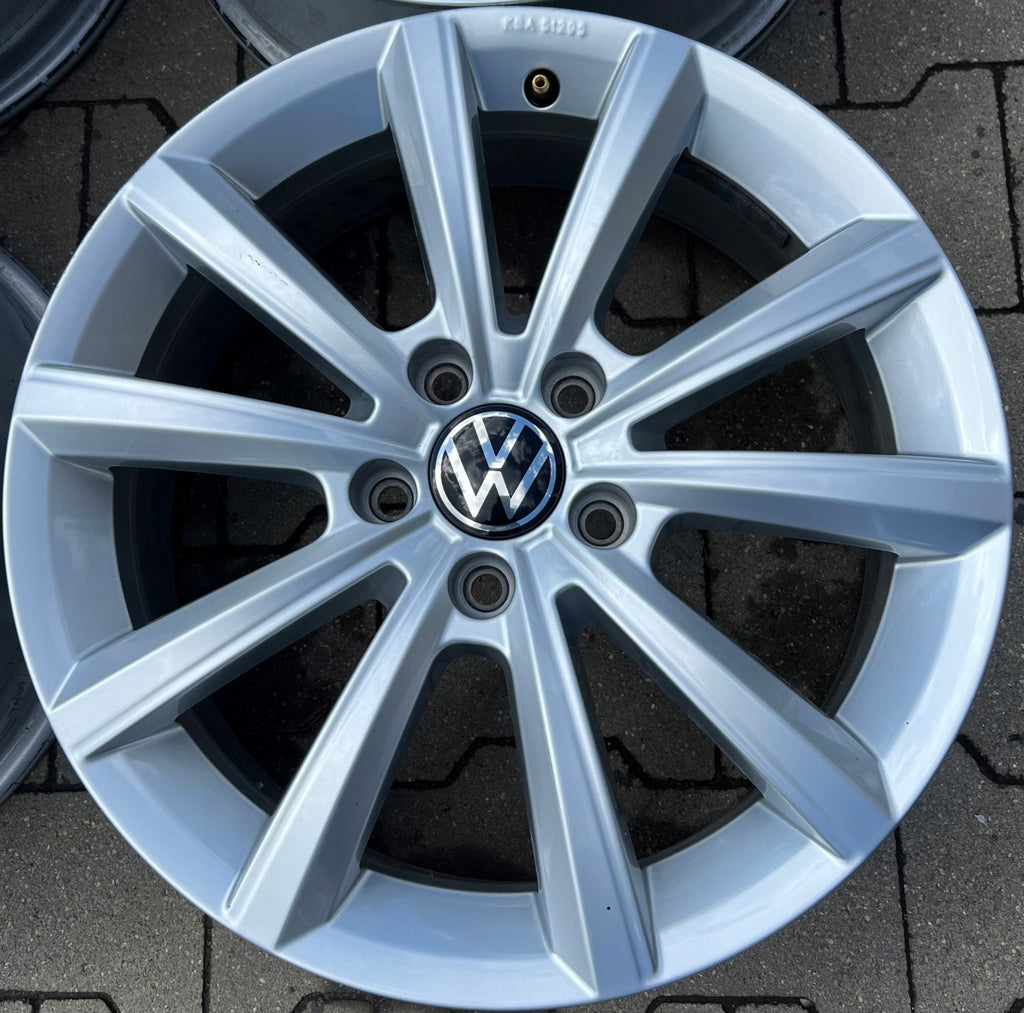 4x Alufelge 17 Zoll 6.5" 5x112 38ET Glanz Silber 5NA071497A VW I Rim Wheel FEL6466747120jc