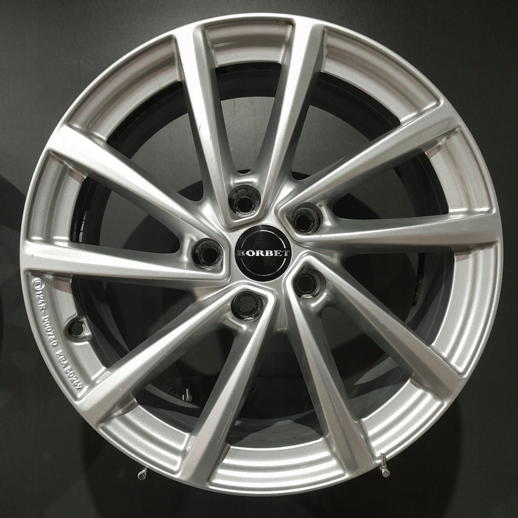 4x Alufelge 17 Zoll 7.0" 5x112 47ET Glanz Silber KBA50269 VW Golf V I Jetta FEL9504180476eh