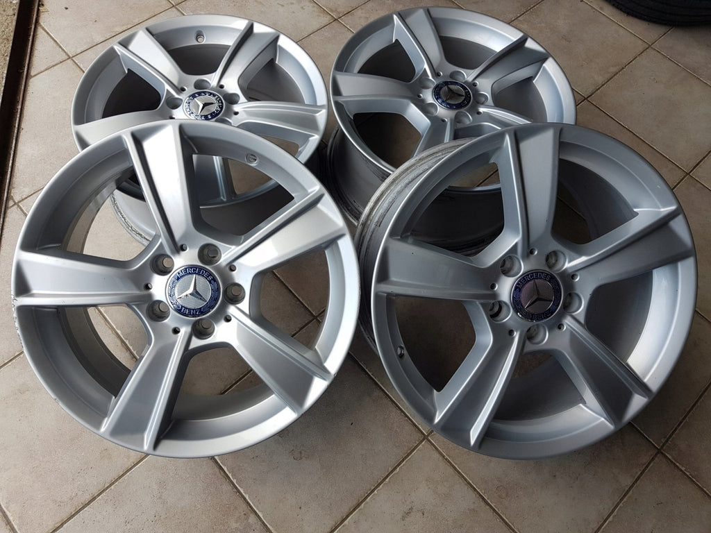 4x Alufelge 17 Zoll 8.5" 5x112 58ET Glanz Silber A2044019002 Mercedes-Benz W204 FEL7924257621nq