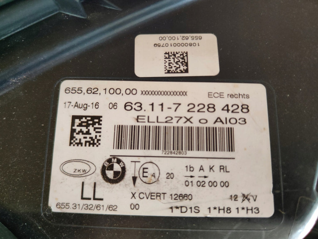 Frontscheinwerfer BMW 7 F01 7228428 Xenon Rechts Scheinwerfer Headlight SCH5398465911kb