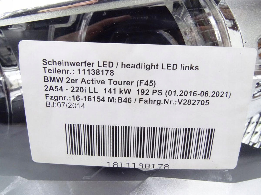 Frontscheinwerfer BMW 2 Active Tourer F45 7409113-02 Full LED Links Headlight SCH3024971048yd