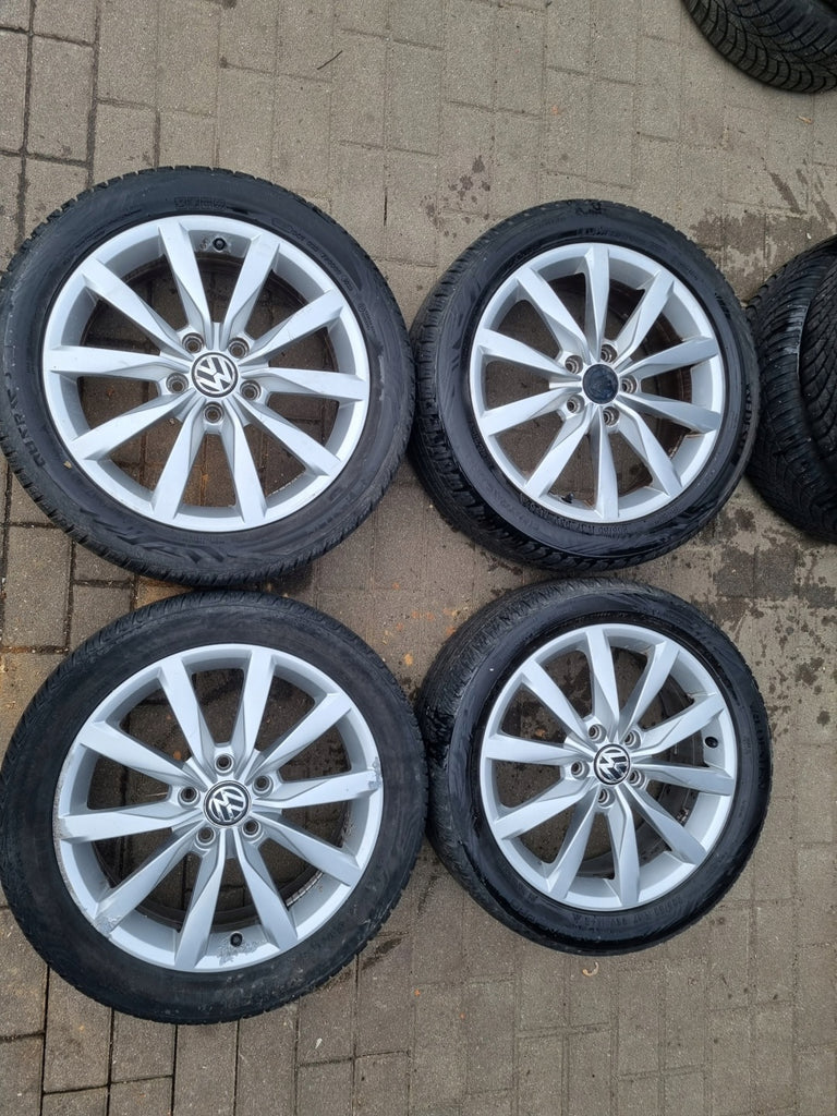 4x Alufelge 17 Zoll 7.0" 5x112 49ET Glanz Silber 5G0601025K VW I Rim Wheel FEL3276314376gz