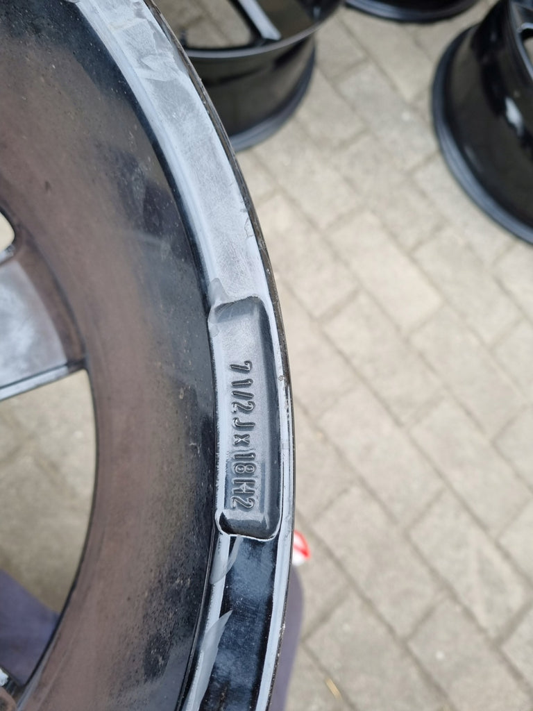 4x Alufelge 18 Zoll 7.5" 5x112 48ET Glanz Schwarz KBA53529 Audi I Rim Wheel FEL2797802650fm