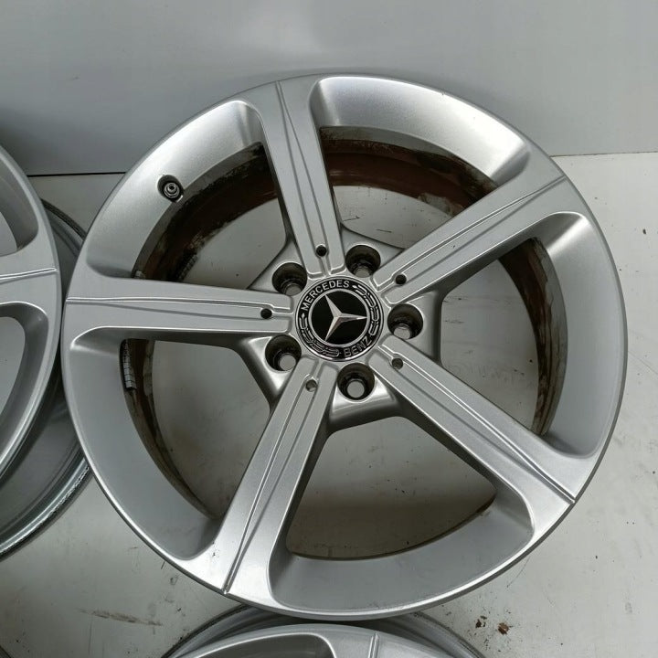 4x Alufelge 17 Zoll 6.5" 5x112 44ET Glanz Silber A1774011200 Mercedes-Benz Cla FEL8098311210be