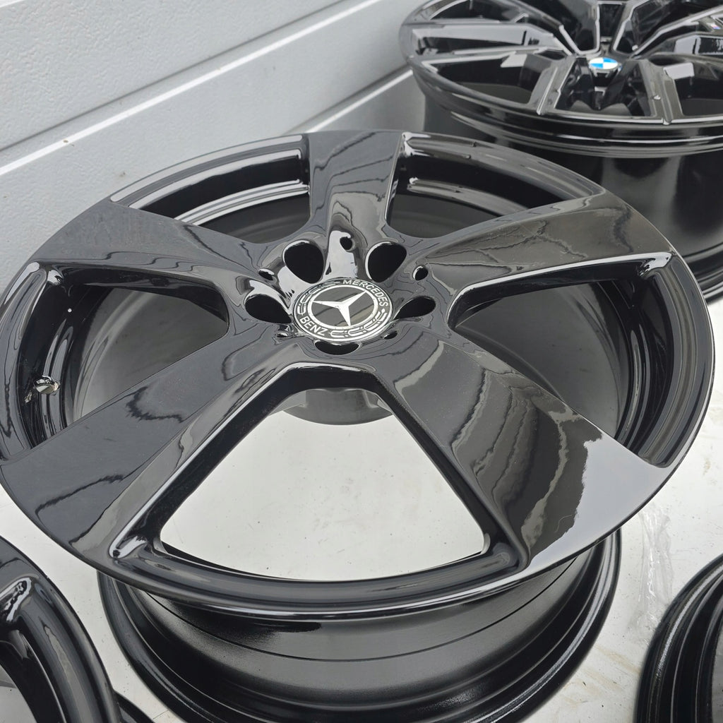4x Alufelge 18 Zoll 8.5" 5x112 48ET Glanz Schwarz A2124011402 Mercedes-Benz W212 FEL8032378297yq
