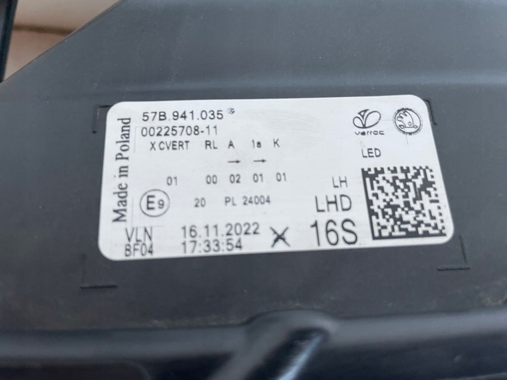 Frontscheinwerfer Skoda Karoq 57B941035 LED Links Scheinwerfer Headlight SCH2609338780dm