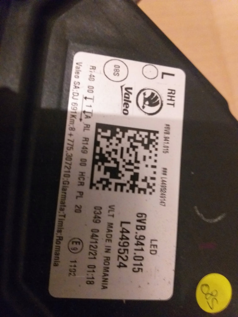 Frontscheinwerfer Skoda Fabia 6VB941015 6VB941016 LED Links Headlight