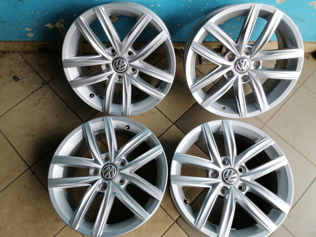 4x Alufelge 16 Zoll 6.5" 5x112 46ET Glanz Silber 5G0601025 VW Golf VII I FEL6427915095gp