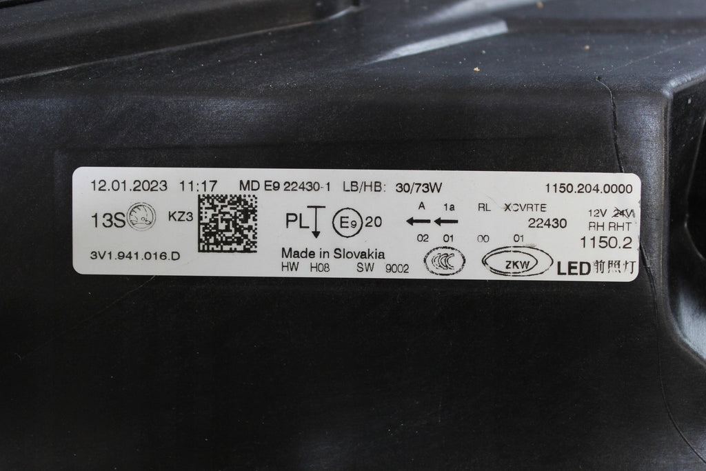 Frontscheinwerfer Skoda Superb III 3V1941016D LED Rechts Scheinwerfer Headlight