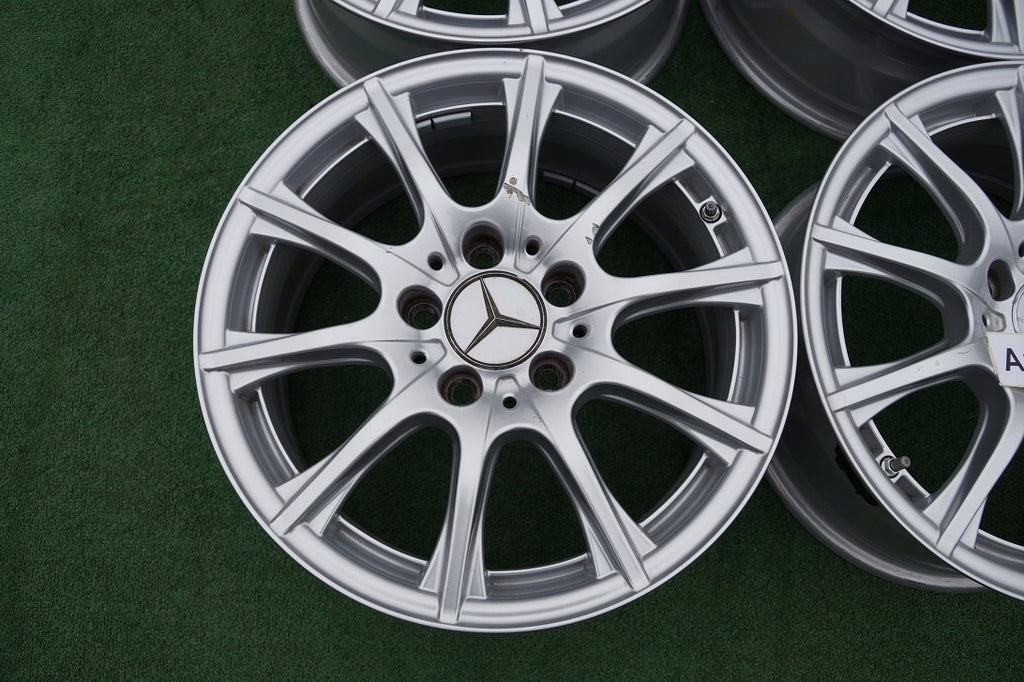 4x Alufelge 16 Zoll 6.5" 5x112 38ET Glanz Silber A2054012400 Mercedes-Benz W205 FEL5754955709wc