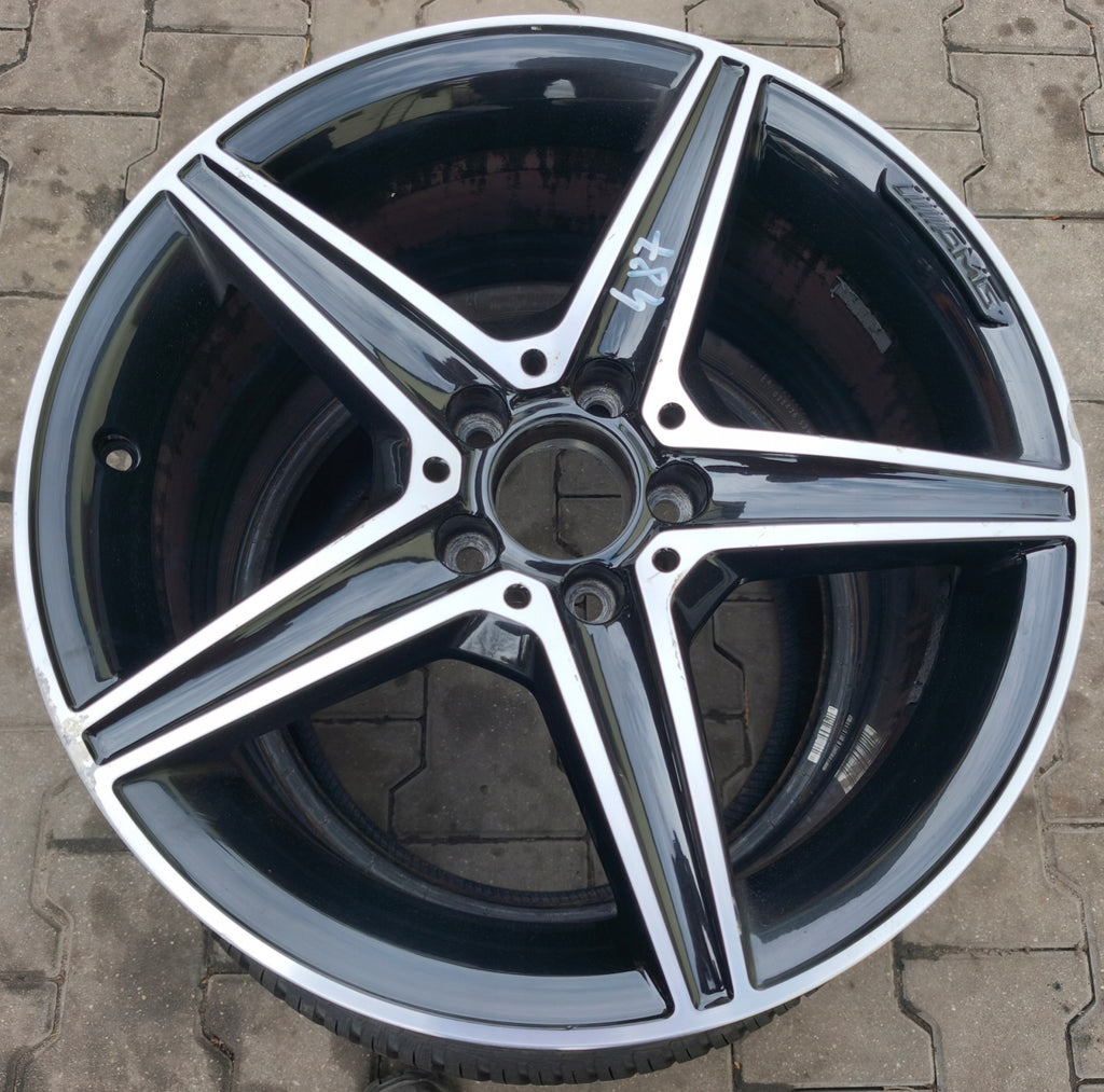 1x Alufelge 18 Zoll 8.5" 5x112 49ET Matt Schwarz Mercedes-Benz W205 Rim Wheel FEL3163456359on