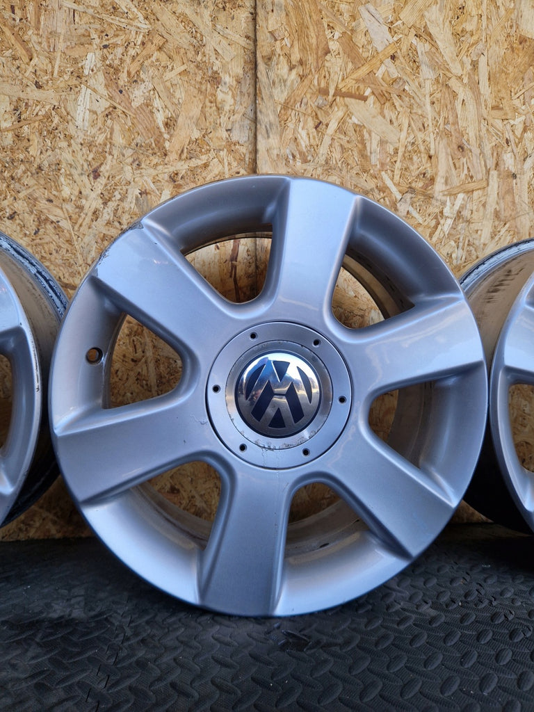 4x Alufelge 16 Zoll 6.5" 5x112 50ET Glanz Silber 1T0601025C VW I Rim Wheel FEL2909002518he