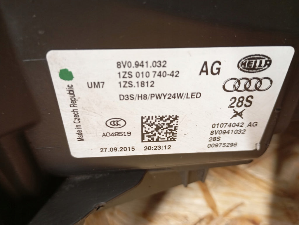 Frontscheinwerfer Audi A3 8V0941031 LED Ein Stück (Rechts oder Links) Headlight