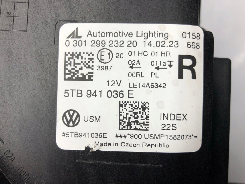 Frontscheinwerfer VW Touran 5TB941036E LED Rechts Scheinwerfer Headlight
