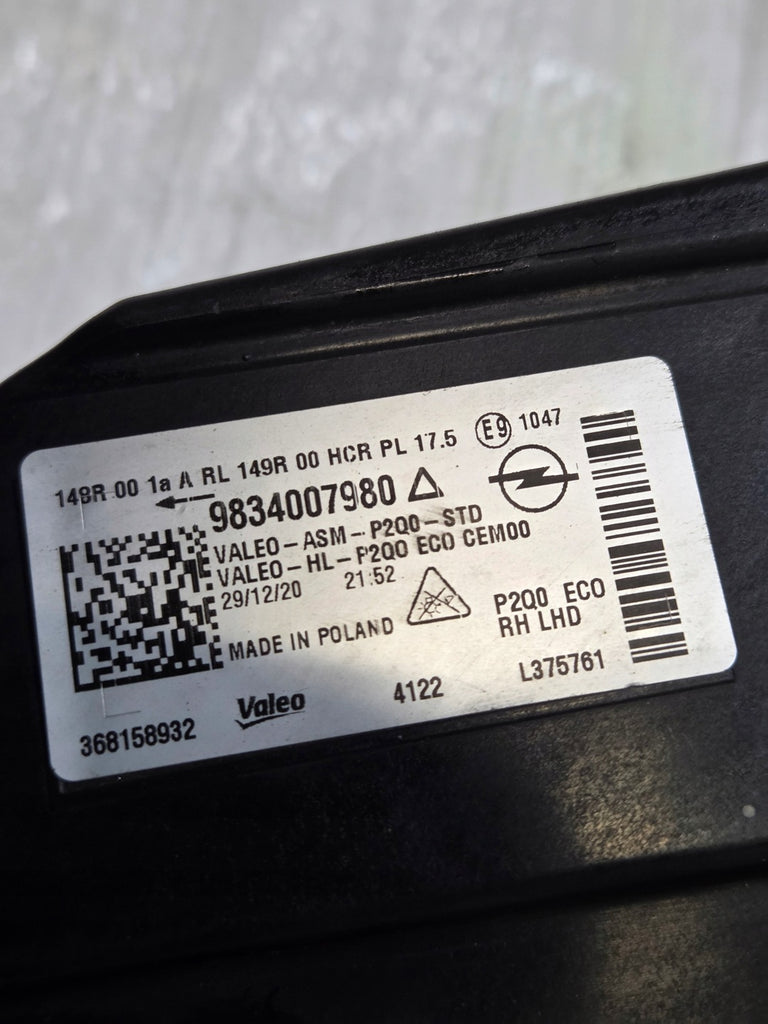 Frontscheinwerfer Opel Mokka 9834007980 Rechts Scheinwerfer Headlight SCH2098237881tv