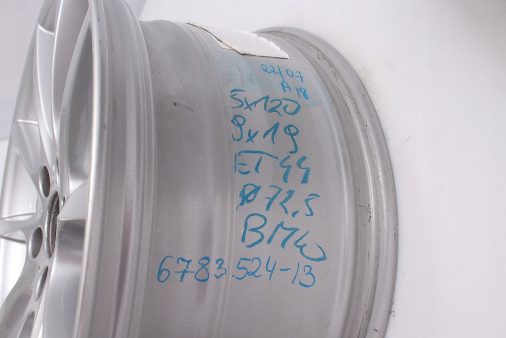1x Alufelge 19 Zoll 9.0" 5x120 44ET Glanz Silber 6783524 BMW 1 Rim Wheel FEL7467120946xc
