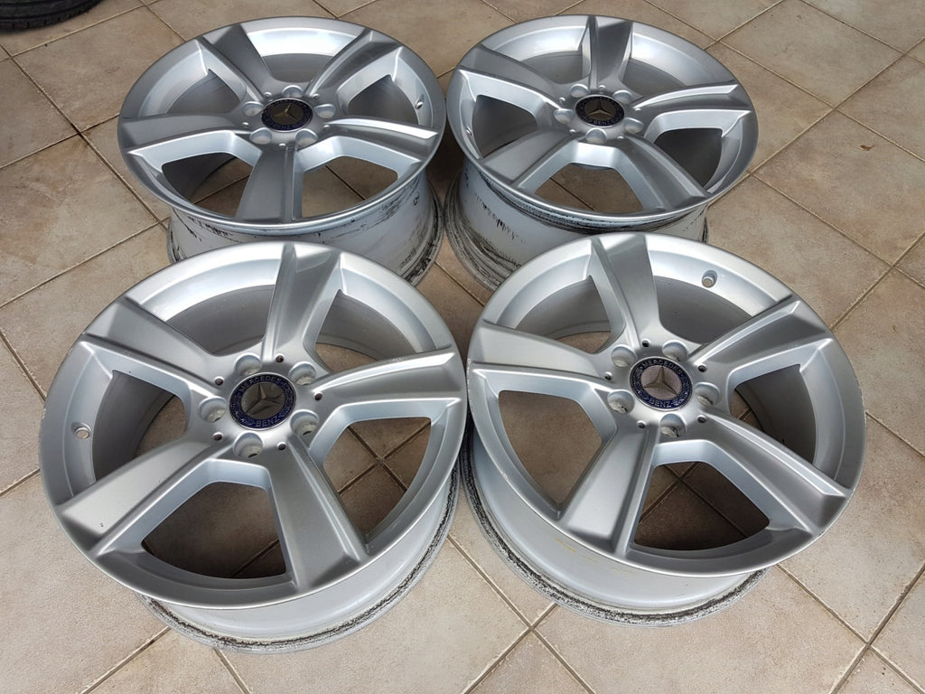 4x Alufelge 17 Zoll 8.5" 5x112 58ET Glanz Silber A2044019002 Mercedes-Benz W204 FEL7924257621nq
