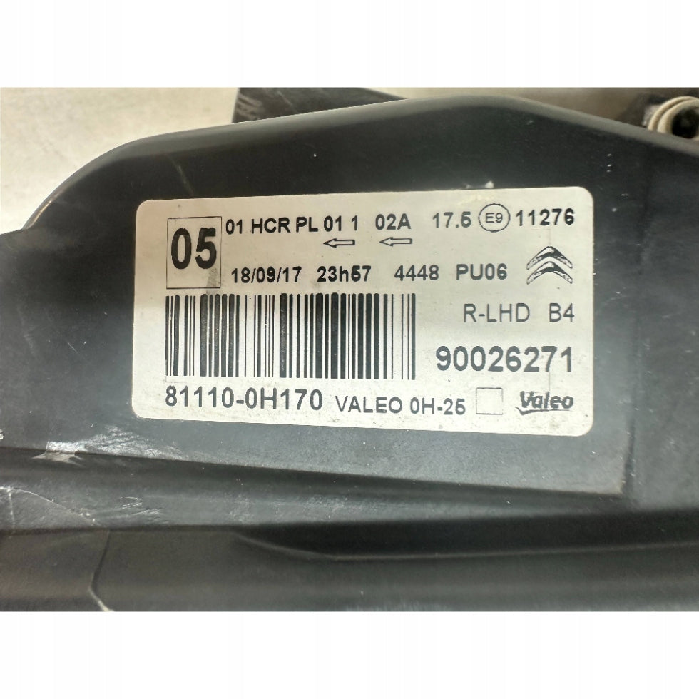 Frontscheinwerfer Citroën C1 II 811100H170 Rechts Scheinwerfer Headlight