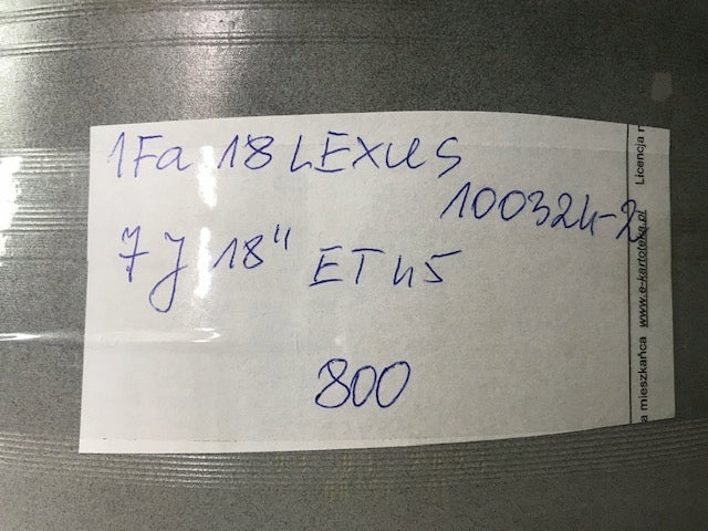 1x Alufelge 18 Zoll 7.5" 5x114.3 45ET Glanz Graphit 100324-2 Lexus Rim Wheel FEL2845160249hn