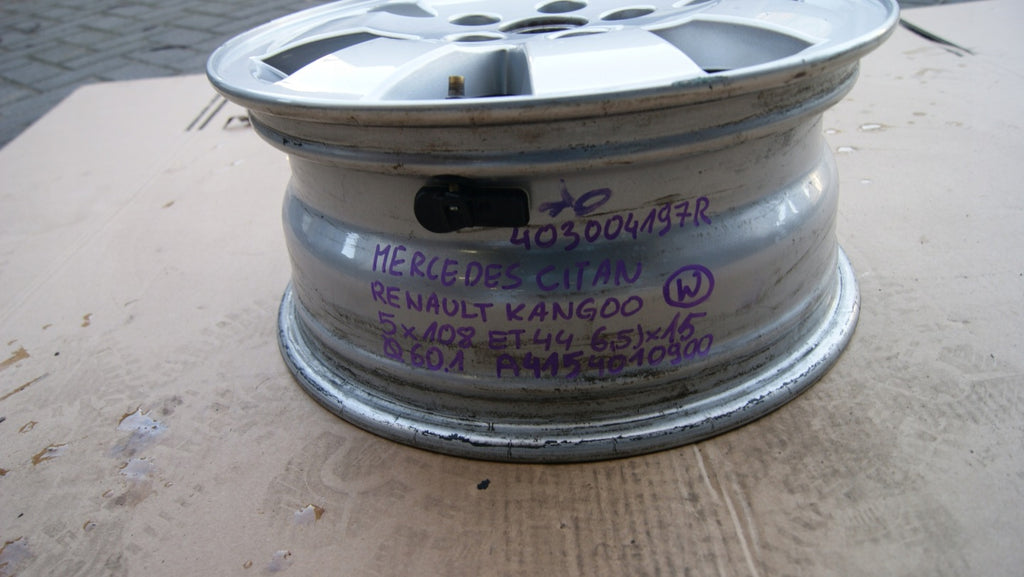 1x Alufelge 15 Zoll 6.5" 5x108 Schwarz A4154010900 Mercedes-Benz Citan Rim Wheel FEL1462216035fp