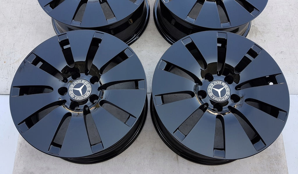 4x Alufelge 16 Zoll 6.5" 5x112 38ET Glanz Schwarz A2054010100 Mercedes-Benz W205 FEL9048425703ik
