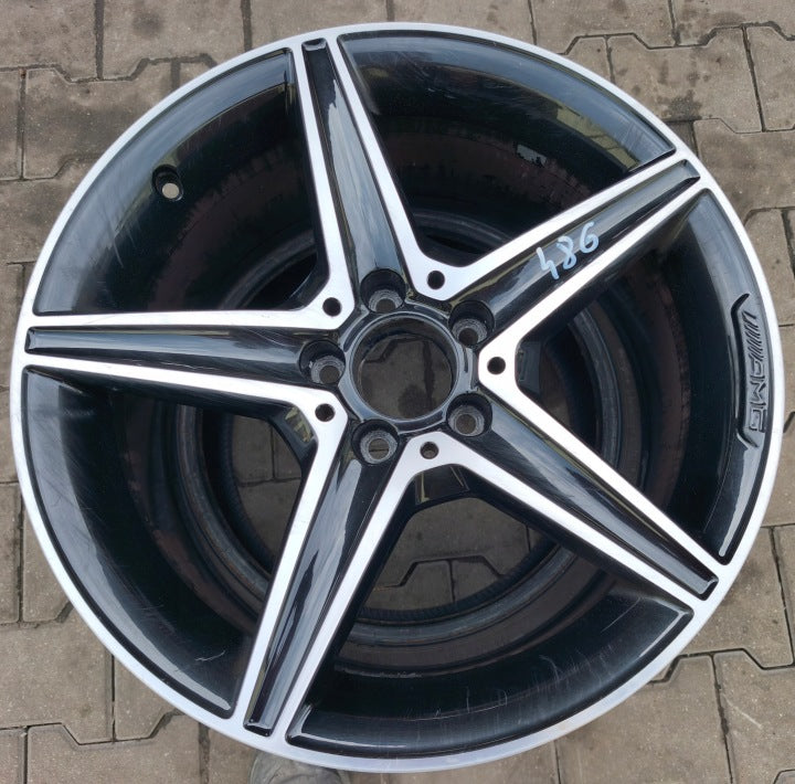 1x Alufelge 18 Zoll 8.5" 5x112 49ET Matt Schwarz A2054011200 Mercedes-Benz W205 FEL4725775356sr