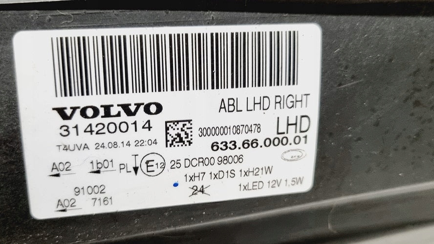 Frontscheinwerfer Volvo V70 S80 31420014 Xenon FALSE Scheinwerfer Headlight SCH6920553506ou